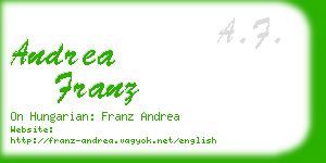 andrea franz business card